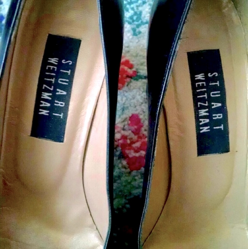 Stuart Weitzman Black Leather Block Heels - image 8